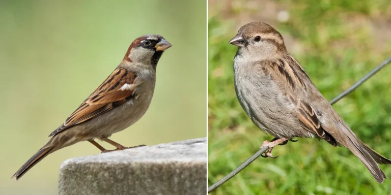 male and female house sparrows